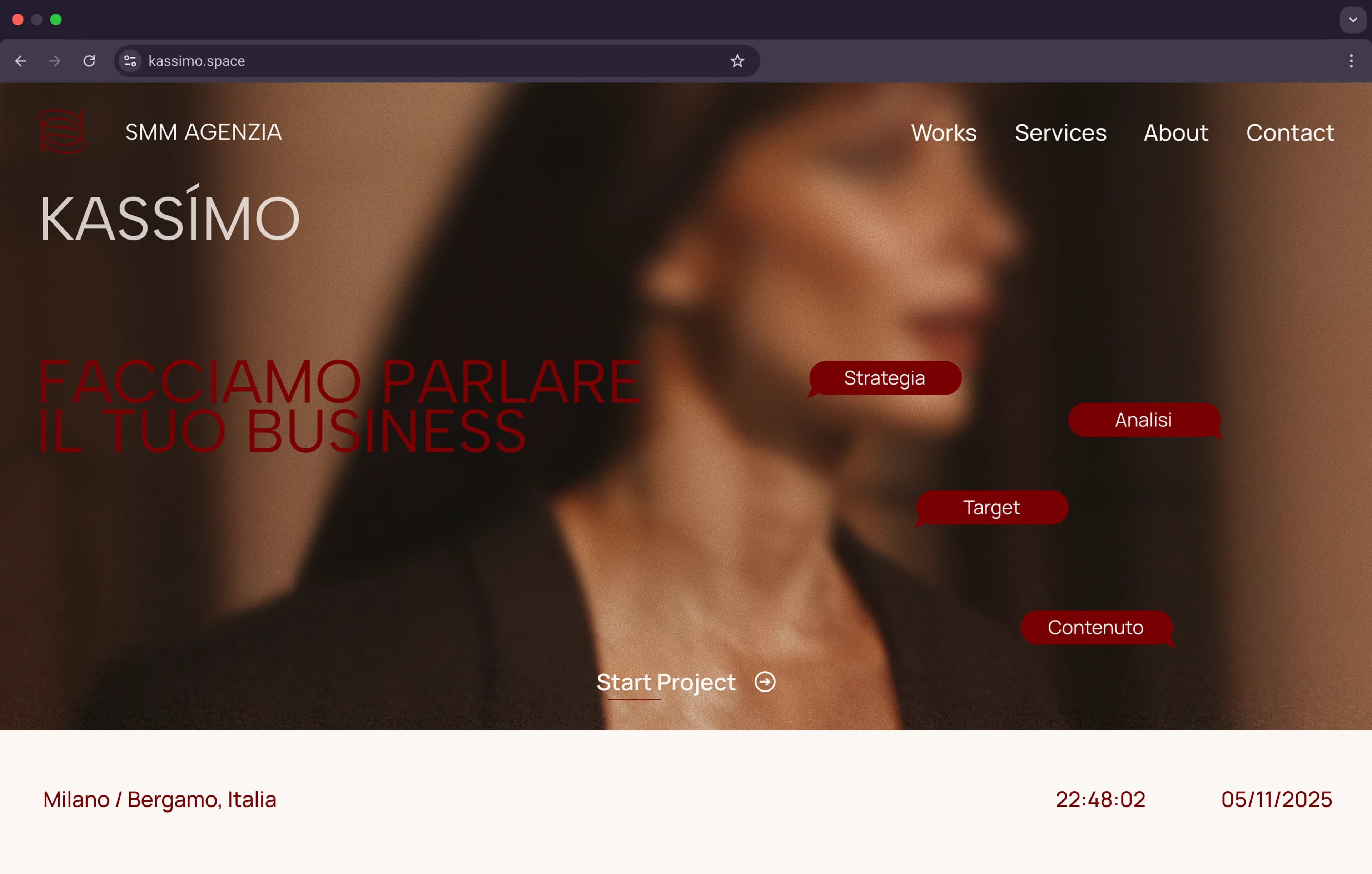 KASSÍMO desktop website mockup