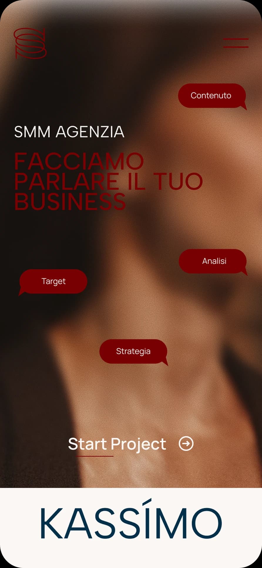 KASSÍMO mobile website mockup